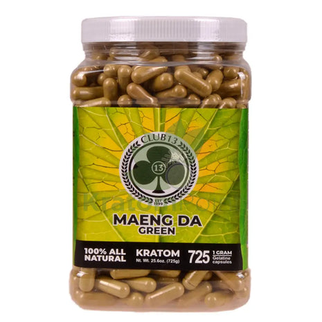 Club 13 Green Maeng Da Kratom Capsules 725 count