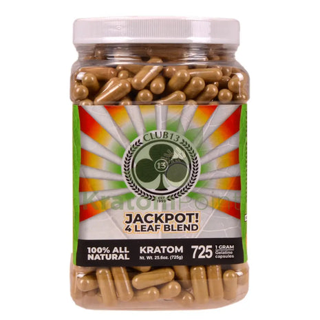 Club 13 Jackpot 4 Leaf Blend Kratom Capsules 725 count