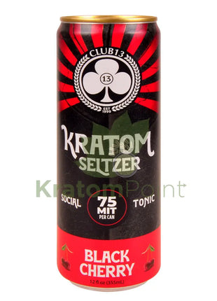 Club 13 Kratom Seltzer 75MIT Black Cherry Social Tonic Drink 12ml can