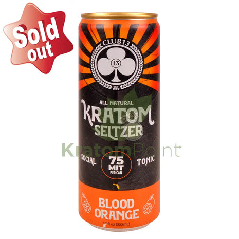 Club 13 Kratom Seltzer 75MIT Blood Orange Social Tonic Drink 12ml can