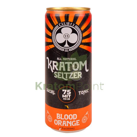 Club 13 Kratom Seltzer 75MIT Blood Orange Social Tonic Drink 12ml can