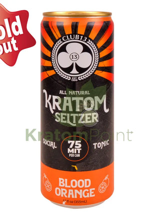Club 13 Kratom Seltzer 75MIT Blood Orange Social Tonic Drink 12ml can