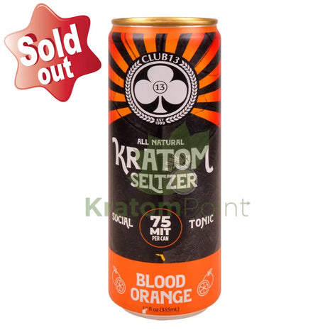 Club 13 Kratom Seltzer 75MIT Blood Orange Social Tonic Drink 12ml can