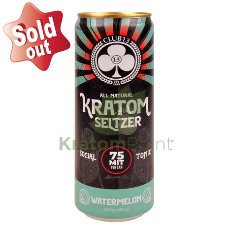 Club 13 Kratom Seltzer 75MIT Watermelon Social Tonic Drink 12ml can