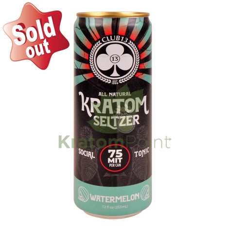 Club 13 Kratom Seltzer 75MIT Watermelon Social Tonic Drink 12ml can