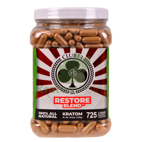 Club 13 Restore Blend Kratom Capsules 725 count