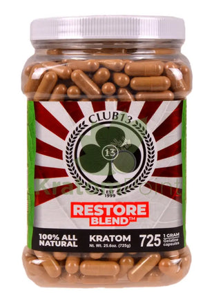 Club 13 Restore Blend Kratom Capsules 725 count
