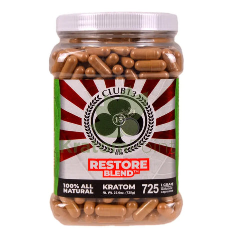 Club 13 Restore Blend Kratom Capsules 725 count