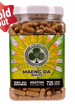 Club 13 White Maeng Da Kratom Capsules 725 count