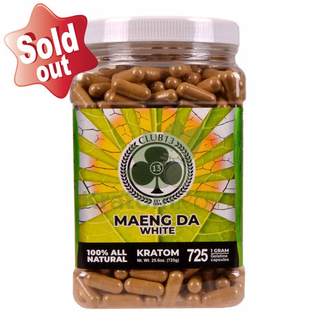 Club 13 White Maeng Da Kratom Capsules 725 count