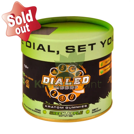Dialed Moods Green Apple Kratom Gummies 15mg 30 count