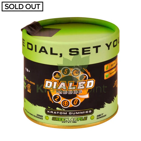 Dialed Moods Green Apple Kratom Gummies 15mg 30 count