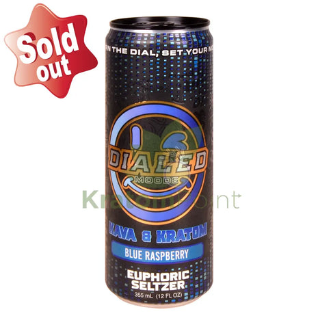 Dialed Moods Kava & Kratom Euphoric Seltzer Blue Raspberry 12fl oz Kava & Kratom