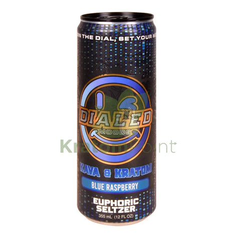 Dialed Moods Kava & Kratom Euphoric Seltzer Blue Raspberry 12fl oz Kava & Kratom