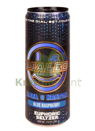 Dialed Moods Kava & Kratom Euphoric Seltzer Blue Raspberry 12fl oz Kava & Kratom