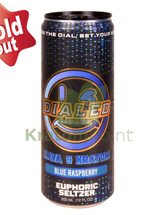 Dialed Moods Kava & Kratom Euphoric Seltzer Blue Raspberry 12fl oz Kava & Kratom
