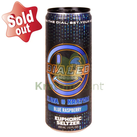 Dialed Moods Kava & Kratom Euphoric Seltzer Blue Raspberry 12fl oz Kava & Kratom