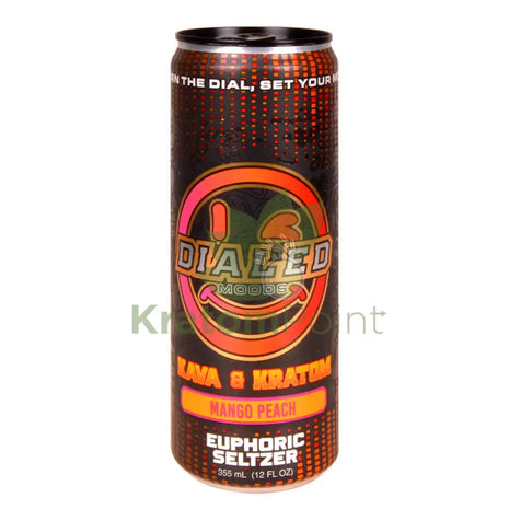 Dialed Moods Kava & Kratom Euphoric Seltzer Mango Peach 12fl oz Kava & Kratom