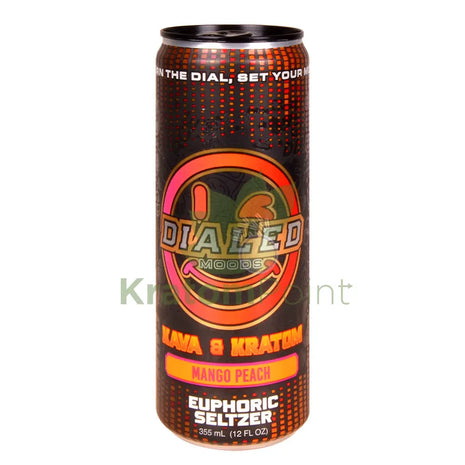 Dialed Moods Kava & Kratom Euphoric Seltzer Mango Peach 12fl oz Kava & Kratom