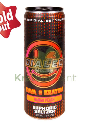 Dialed Moods Kava & Kratom Euphoric Seltzer Mango Peach 12fl oz Kava & Kratom