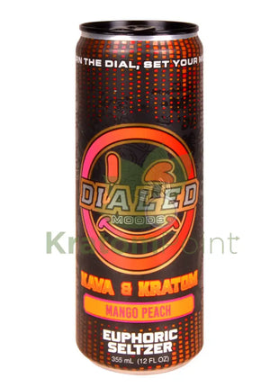 Dialed Moods Kava & Kratom Euphoric Seltzer Mango Peach 12fl oz Kava & Kratom
