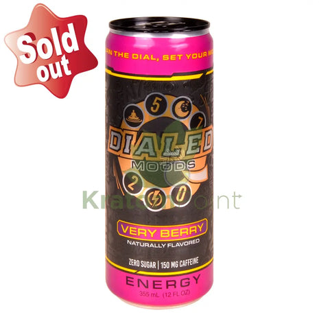 Dialed Moods Kratom Energy Drink Very Berry 12FL oz Energy