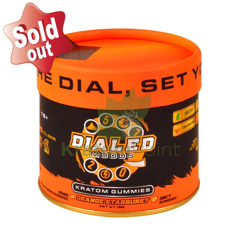 Dialed Moods Orange Starburst Kratom Gummies 15mg 30 count