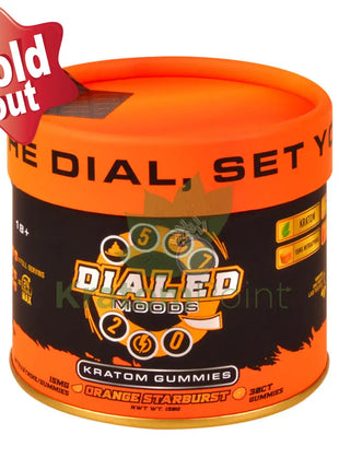Dialed Moods Orange Starburst Kratom Gummies 15mg 30 count