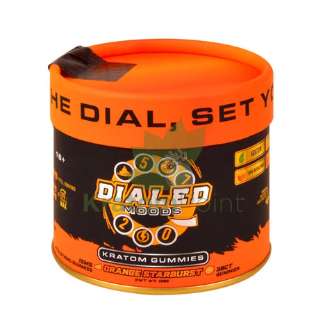 Dialed Moods Orange Starburst Kratom Gummies 15mg 30 count