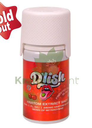 D’lish Frosted Cherry Blast Kratom Extract Shot 30ml bottle