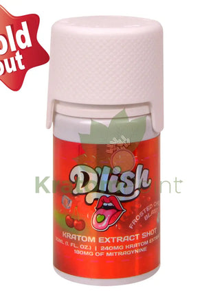 D’lish Frosted Cherry Blast Kratom Extract Shot 30ml bottle