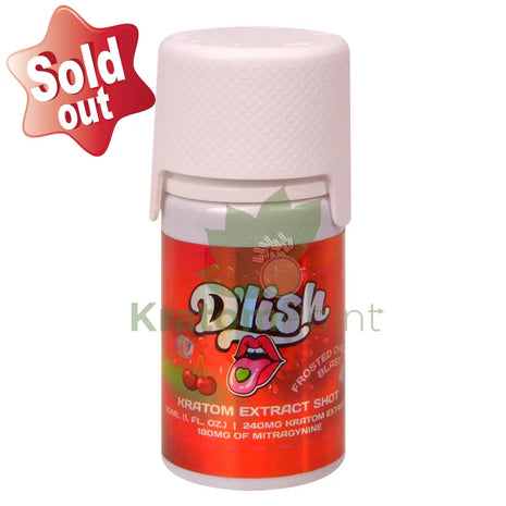 D’lish Frosted Cherry Blast Kratom Extract Shot 30ml bottle