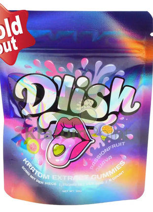 D’lish Kratom Extract Gummies 250mg MIT Passionfruit Guava 5 count