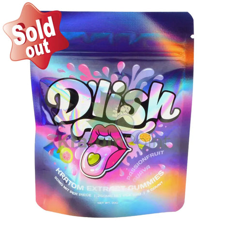 D’lish Kratom Extract Gummies 250mg MIT Passionfruit Guava 5 count