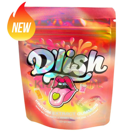 D’lish Kratom Extract Gummies 250mg MIT Pink Lemonade 5 count