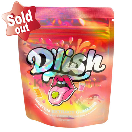 D’lish Kratom Extract Gummies 250mg MIT Pink Lemonade 5 count