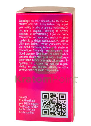 D’lish Pink Burst Kratom Extract Shot 30ml bottle