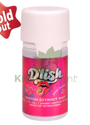 D’lish Pink Burst Kratom Extract Shot 30ml bottle