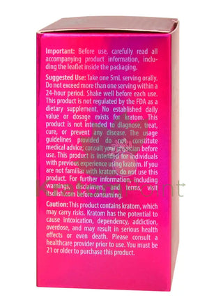 D’lish Pink Burst Kratom Extract Shot 30ml bottle