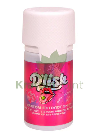 D’lish Pink Burst Kratom Extract Shot 30ml bottle
