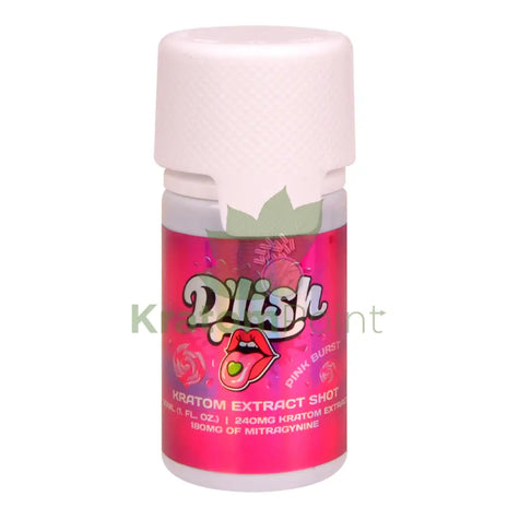 D’lish Pink Burst Kratom Extract Shot 30ml bottle