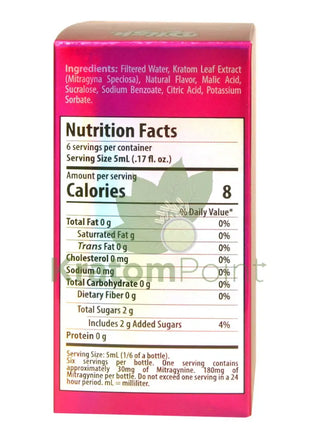 D’lish Pink Burst Kratom Extract Shot 30ml bottle