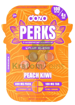 Dozo Perks 7-OH MAXIMUM STRENGTH 100mg LVLUP Blend Peach Kiwi Tablets 4ct Hydroxy