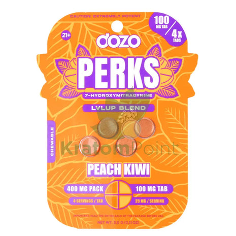 Dozo Perks 7-OH MAXIMUM STRENGTH 100mg LVLUP Blend Peach Kiwi Tablets 4ct Hydroxy