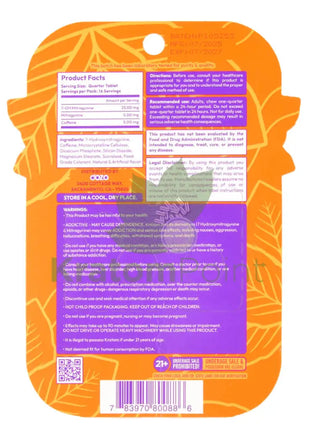 Dozo Perks 7-OH MAXIMUM STRENGTH 100mg LVLUP Blend Peach Kiwi Tablets 4ct Hydroxy