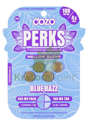 Dozo Perks 7-OH MAXIMUM STRENGTH 100mg Mellow Blend Blue Razz Tablets 4ct Hydroxy
