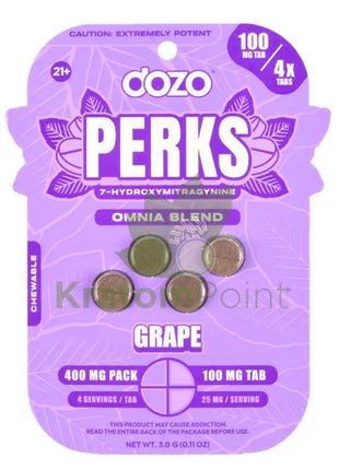 Dozo Perks 7-OH MAXIMUM STRENGTH 100mg Omnia Blend Grape Tablets 4ct Hydroxy