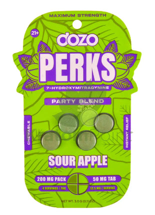 Dozo Perks 7-OH MAXIMUM STRENGTH Party Blend Sour Apple Tablets 4ct Hydroxy