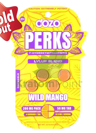 Dozo Perks 7-OH MAXIMUM STRENGTH LVLUP Blend Wild Mango Tablets 4ct Hydroxy