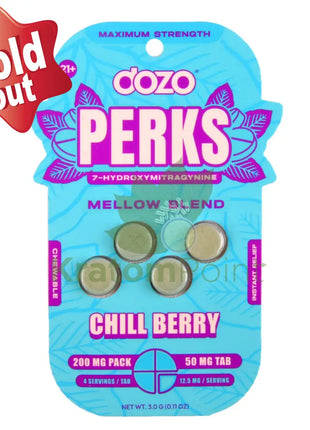 Dozo Perks 7-OH MAXIMUM STRENGTH Mellow Blend Chill Berry Tablets 4ct Hydroxy